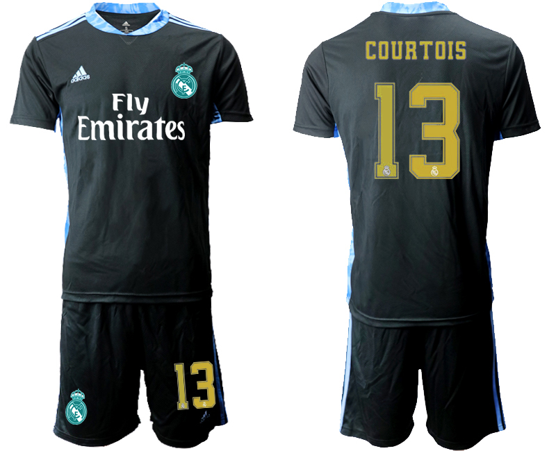 Men 2020-2021 club Real Madrid black goalkeeper #13 Soccer Jerseys